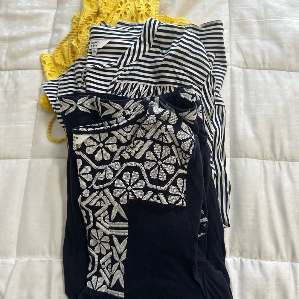 Crown and Ivy Striped and Patterned Tops Bundle